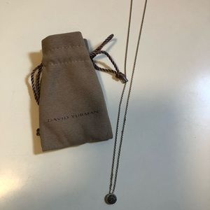 Silver and black diamond David Yurman necklace